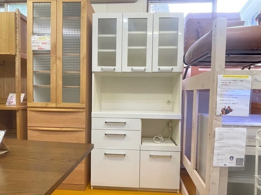 【リサイクルサービス八光】幅90㎝　パモウナ　食器棚　GS-S900R