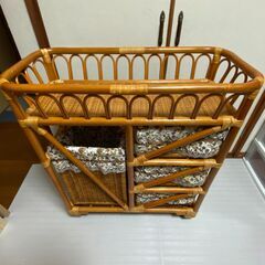 【最終】キャスター付き ラタン製ランドリーバスケットの画像