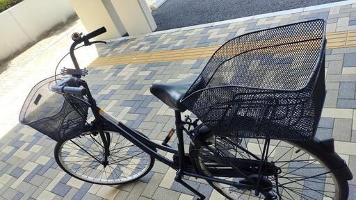 黒いシティサイクル 前カゴ・リアライト付き名古屋市千種区での