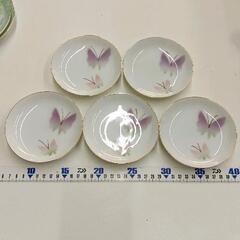 0628-123 蝶柄小皿5枚セット