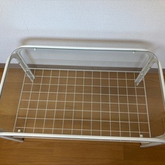 ガラステーブル(収納付)の画像