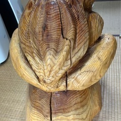 木彫り 置物 彫刻 鮭　ジャンク品の画像
