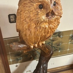 木彫り 置物 彫刻 鮭　ジャンク品の画像