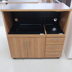 家具 キッチンボードロータイプ　木目　黒天板 【コンプオフ金沢野...