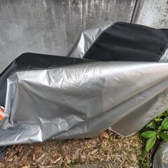 パナソニック電動自転車、ベージュ、カバー、ロック付きの画像