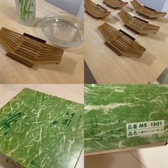 佐々木ガラス　竹園　グラス 小皿 おしぼり受け15点セットの画像