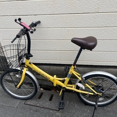 美品 引取り限定 折りたたみ自転車 ゴールド小径 東京都江戸川区