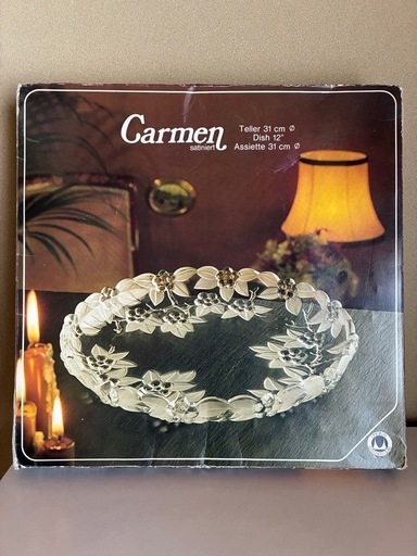 美品 西ドイツ Carmen satiniert ガラスプレート ガラス大皿