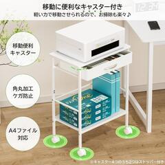 水平/斜め選択可♪デスクサイドワゴン キャスター付き サイドラック デスク下収納の画像