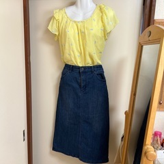 【ほぼ未使用】Honeys デニムタイト膝下スカート