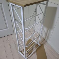 【受渡お相手決定済】魅せるシューズラック ホワイトスチールオープ...