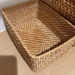 無印重なるラタン長方形ボックス・小　5個セットの画像
