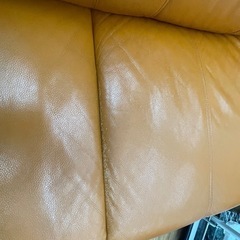 6BG1 ソファ 2人掛け 家具 合皮 オレンジ の画像