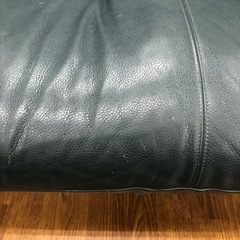 2人掛けソファー　オットマン付き　半革　【トレファク　川越店】の画像