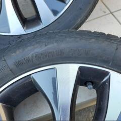 タイヤ21年製！スズキ ワゴンRスティングレー MH34 純正 165/55R15 ホイール 4本セット 15インチ 流用 軽 夏タイヤ スペーシア ハスラーの画像