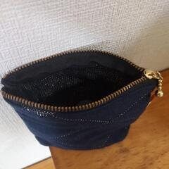 ミニポーチ　ハンドメイド　ブラックの画像
