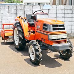 長岡市 クボタ トラクター GT-3 NR16 ロータリーセット 幅1600mm 実働確認済 パワステ 自動水平 モンロー PTO逆転 AD倍速 中古 倉庫保管の画像