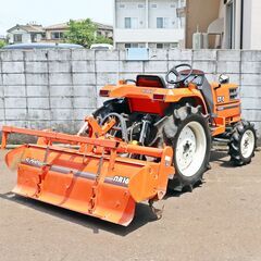 長岡市 クボタ トラクター GT-3 NR16 ロータリーセット 幅1600mm 実働確認済 パワステ 自動水平 モンロー PTO逆転 AD倍速 中古 倉庫保管の画像