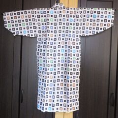 男児浴衣★注染★井桁★size１３０★７~８歳の画像