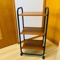 キャスター付き3段スチールラック