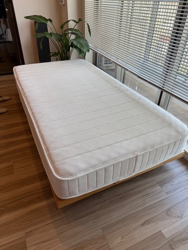 シングルベッド　【楽天市場】ベッドフレーム + 【無印良品】ポケットコイルマットレス