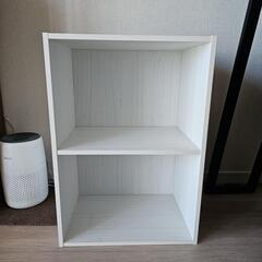 2段カラーボックス(白)