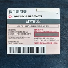JAL 日本航空　株主割引券　1枚