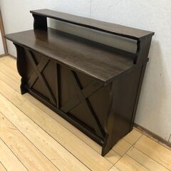 がっしりした木部デザイン karimoku RUSTIC（カリモク ルスティック）のカウンター テーブル　アンティーク　レトロ　【糸島市内 送料無料】 88192-1-④-020の画像