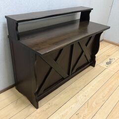 がっしりした木部デザイン karimoku RUSTIC（カリモク ルスティック）のカウンター テーブル　アンティーク　レトロ　【糸島市内 送料無料】 88192-1-④-020の画像
