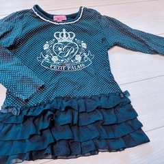 【120】 マザウェイズ  ロンT 長袖　Tシャツ　黒　ドット　...