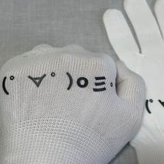 ①( ﾟ∀ﾟ)o彡゜顔文字手袋(薄手)の画像