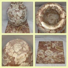 [八5711]　花瓶　重量　花瓶4.42kg  台座2.18kg   合計6.6kgの画像