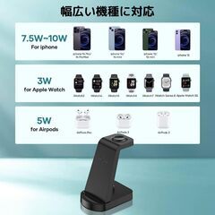 3in1 急速充電ワイヤレス充電器の画像