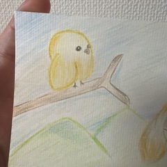 犬×鳥:手書きイラストの画像