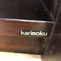 がっしりした木部デザイン karimoku RUSTIC（カリモク ルスティック）のコーナーテーブル　アンティーク　レトロ　【糸島市内 送料無料】88192-1-⑤-020の画像