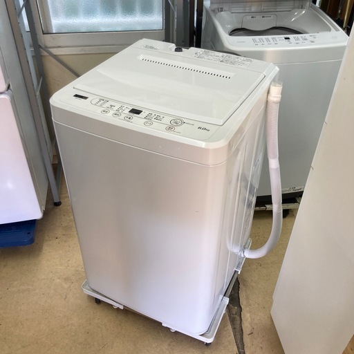 美品 2022年製 ヤマダセレクト 全自動洗濯機 6.0kg 配達設置対応・一ヶ月保証 ホワイト YAMADA SELECT YWMT60H1