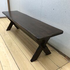 がっしりした木部デザイン karimoku RUSTIC（カリモク ルスティック）の ベンチ　食卓椅子　ダイニングチェア　アンティーク　レトロ　【糸島市内 送料無料】88192-1-⑥-020の画像