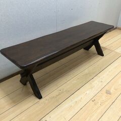 がっしりした木部デザイン karimoku RUSTIC（カリモク ルスティック）の ベンチ　食卓椅子　ダイニングチェア　アンティーク　レトロ　【糸島市内 送料無料】88192-1-⑥-020の画像