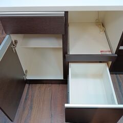 NITORI　キッチンボード　レンジボード　レンジ台　食器棚　ブラウン　DBR　ニトリ　サイズ（約）幅80×奥50×高180　　■近隣配送無料 買取GO‼　栄和店の画像