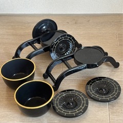 御所車型　花器2個セット　分解可能　和風インテリア、季節の行事などにの画像