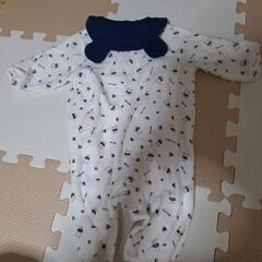 ②ベビー服　冬用　長袖　60-70 ブルーの画像