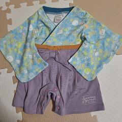⑨ロンパースはかま　ベビー服　60 すみっコぐらし　ブルー