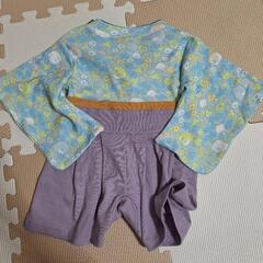 ⑨ロンパースはかま　ベビー服　60 すみっコぐらし　ブルーの画像