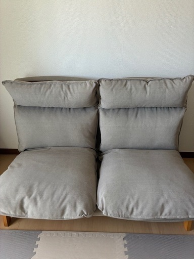 無印良品 ハイバックリクライニングソファ・２シーター(ベージュグレー)