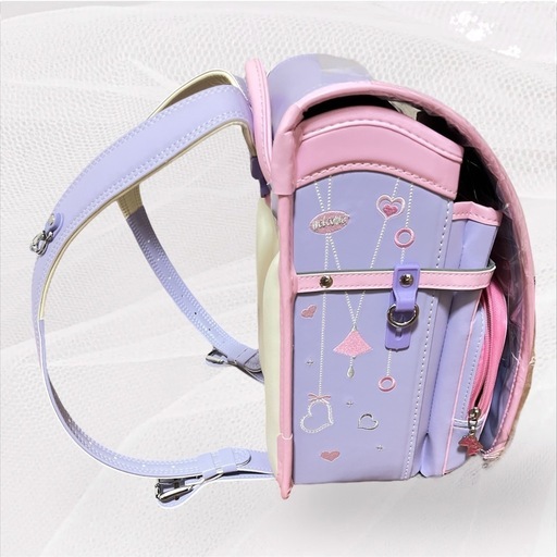 新品 ランドセル 女の子 入学 パープル 紫 ハート 可愛い 刺繍 ラン活 軽量