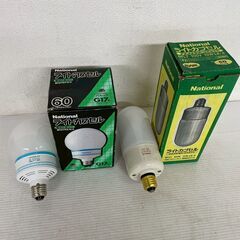 【National】ナショナル ライトカプセル 電球型蛍光灯 3個セット まとめ まとめ売り パルック 100V 17W G17形 T17形 電気機器 レトロ 松下電器 A0043の画像