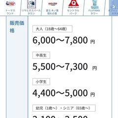 富士急ハイランドチケット4枚(バラ売り〇)の画像