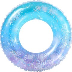 浮き輪 O型 浮輪 プール フロート うきわ 空気入れ キラキラ 子供