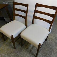 【JM649】家具の大丸 ダイニングセット ダイニングテーブル ダイニングチェア 2脚 洗い替えカバー付 ローストII 80DTの画像