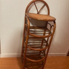 【差し上げます】ラタン スリッパラック 